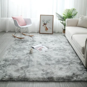 

2020 New Nordic ins variegated tie-dye gradient carpet living room coffee table mat long hair bedroom carpet kids crawling rug