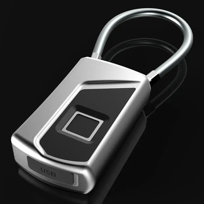 Блокировка отпечатков пальцев, соединение Bluetooth Металл водонепроницаемый, подходит для двери дома, рюкзак, чемодан, велосипед, тренажерный зал, офис, приложение есть