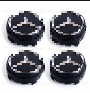 

4x Exclusive Limited Edition burnt black wheel centre caps 75mm A B C D S SLK A45