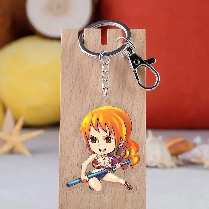 Аниме один кусок брелок мультфильм figuerluffy Ace Nami Сабо Боа Хэнкок Чоппер акриловый кулон брелок прозрачный двусторонний