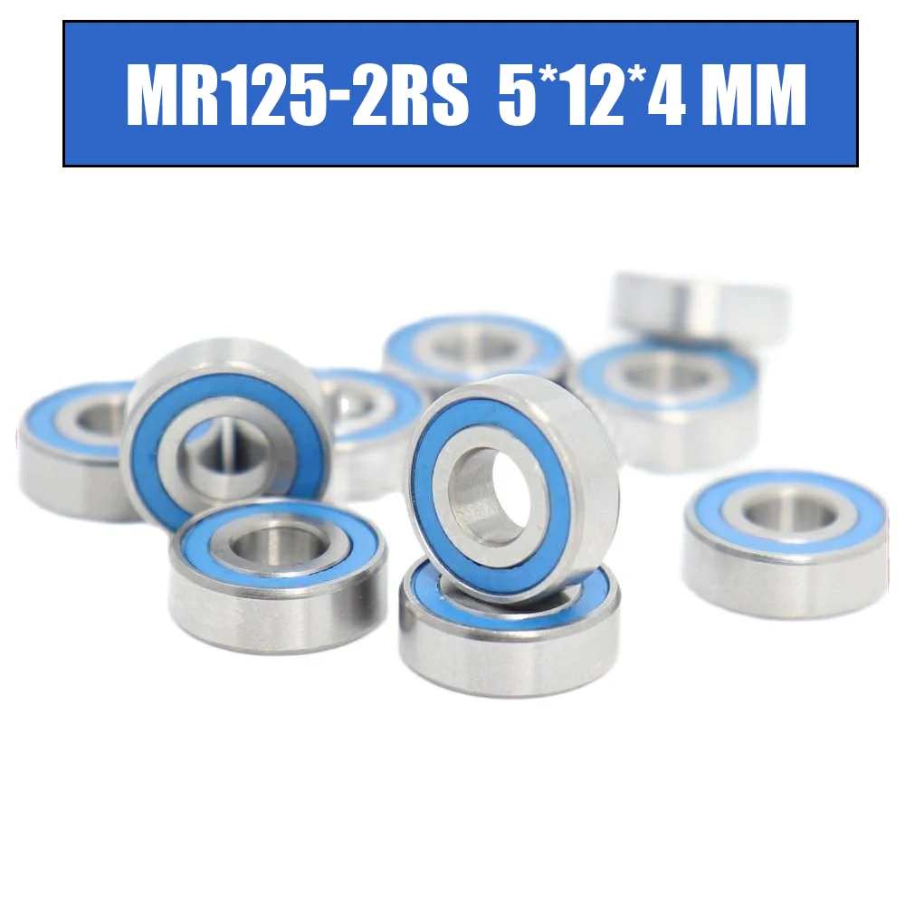 

MR125RS Bearing 10PCS 5x12x4 mm ABEC-3 Hobby Electric RC Car Truck MR125 RS 2RS Ball Bearings MR125-2RS Blue Sealed