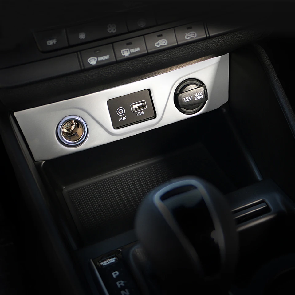 hyundai tucson cigarette lighter Car Stainless Steel Trim Cigarette lighter Interior Decoration Trim For Hyundai  Tucson 3th 2015 2016 Accessories