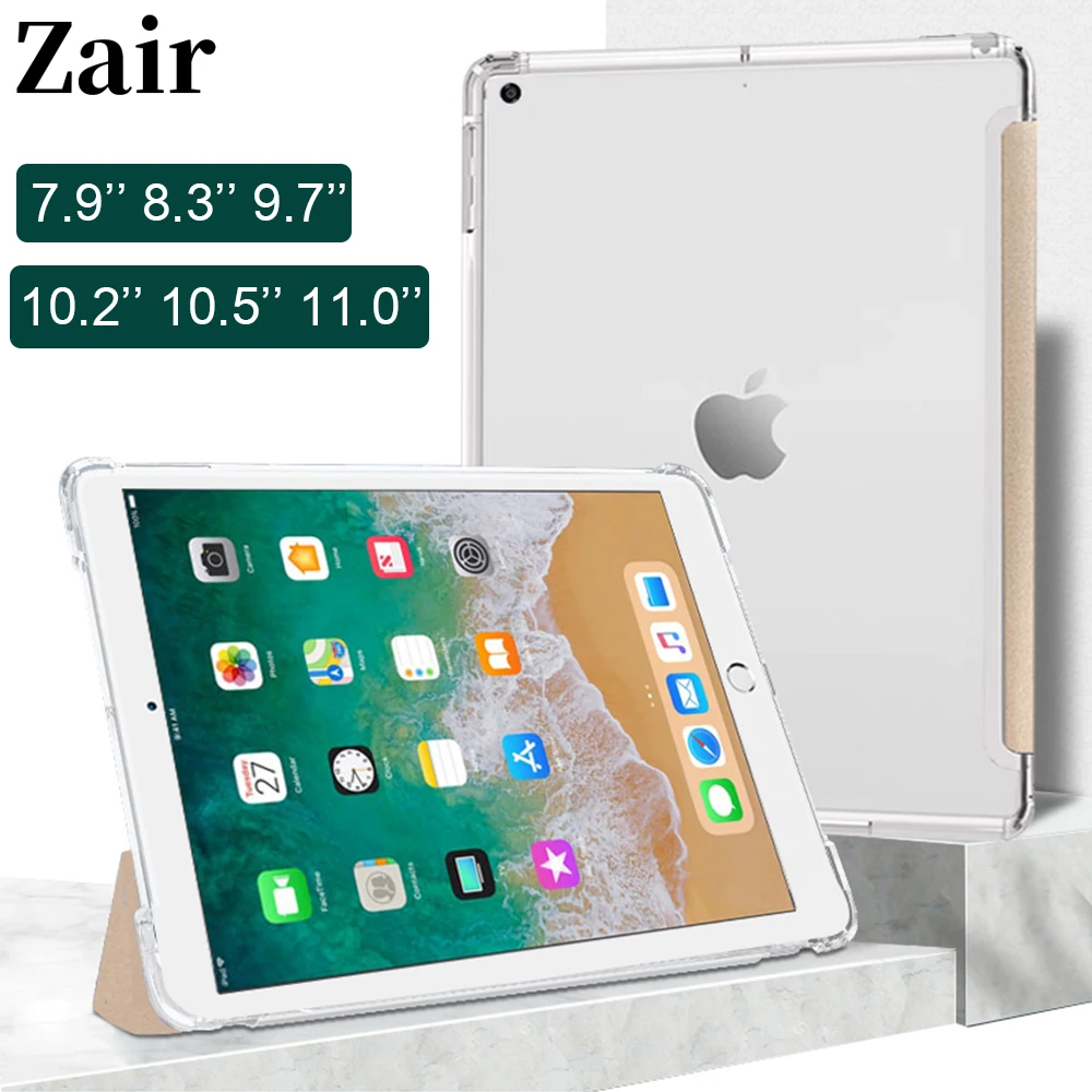 Чехол для нового iPad 7 8 10 2 9 2018 2020 5 6 Air 3 4 Жесткий из поликарбоната прозрачный чехол