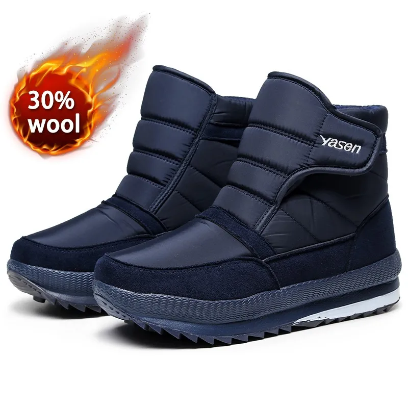 Mens Snow Boots Winter shoes with Fur Warm Outdoor Casual Men Cotton Work Casual Sneakers Short Boots Cold Resistance 47