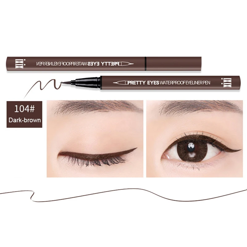 dark brown Жидкая подводка для глаз, Водостойкая Подводка для глаз, карандаш для глаз, инструменты для макияжа, Comestics CJ666 - Цвет: dark brown