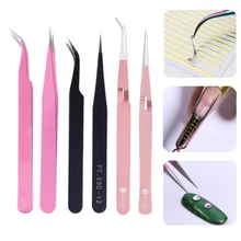 Из Нержавеющей Стали Изогнутый прямой дизайн ногтей акриловый гель Инструмент для сбора Стразы драгоценные камни декор Пинцет для ресниц DIY ручной зажим набор инструментов