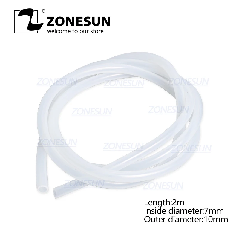 ZONESUN Длина 2 м внутри Диаметр 7 мм трубы круглого сечения Подключите для заполнения машины Пластик трубы для электрического машина
