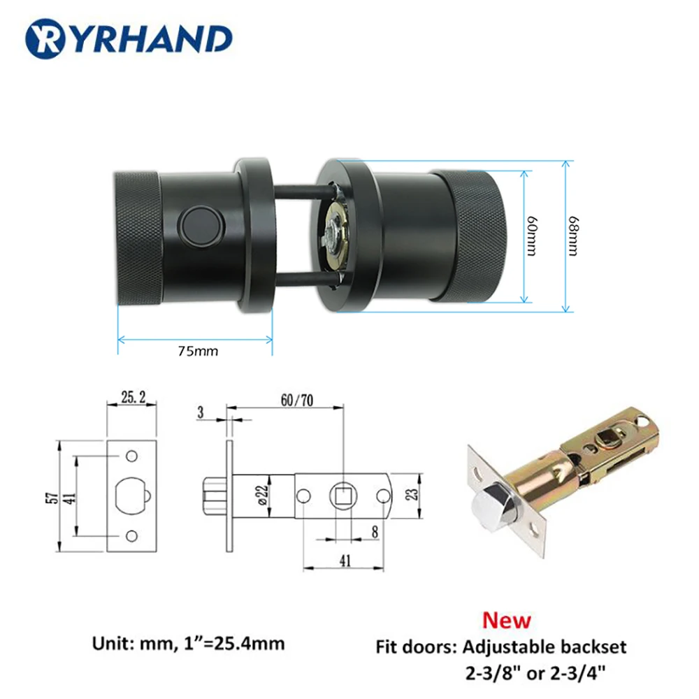 Smart Lock Fingerprint Biometric Door Lock Keyless Touchscreen Keypad Card Electronic Digital Door Lock with TT lock app