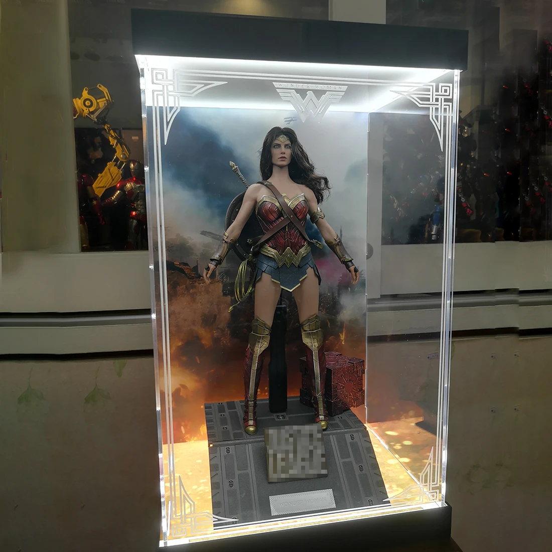 1/6 30 см Пылезащитная акриловая фигурка, чехол для дисплея с подсветкой, аэрограф для горячих игрушек HT MMS451 Wonder Woman