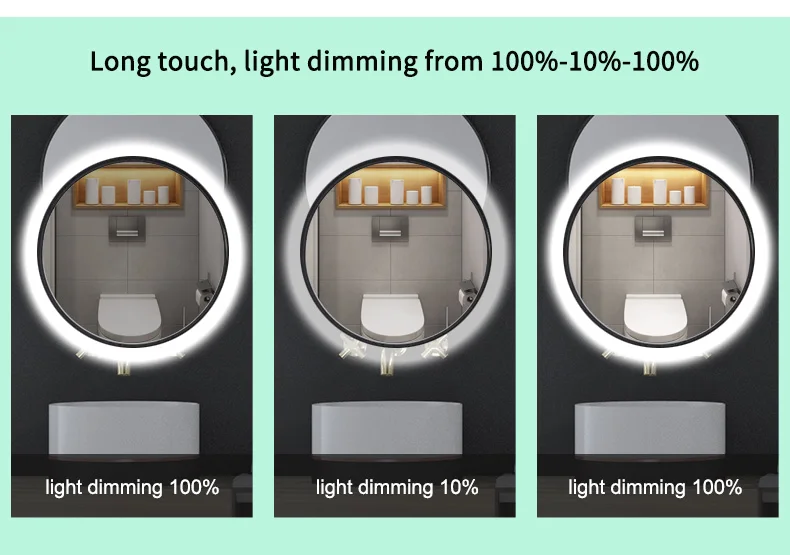 Description Picture 4 of item110V-240VAC 12W 24W 36W glass mirror touch switch integrated mirror control touch sensor bathroom vanity mirror dimmer