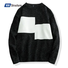 

Men Harajuku Sweater Autumn Winter New Hip Hop Knitted Jumper High Quality All-match Couple Sweater Streetwear Pullover Tops