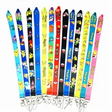 New cartoon pattern neck lanyard keychain ID card gym mobile phone belt USB badge clip DIY sling