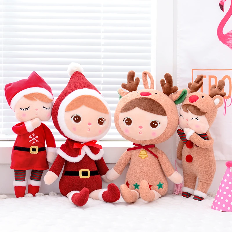 Metoo Плюшевые игрушки Анжела Рождественские куклы с коробкой Мечтая девочка плюшевый олень мягкие Подарочные игрушки для детей 1 шт