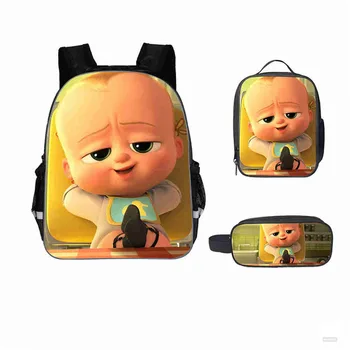 

3PC/set Boss Baby Print Backpacks Small School Bag For Kindergarten Boys Girls Mini Cute Bags Student Bookbag Preppy