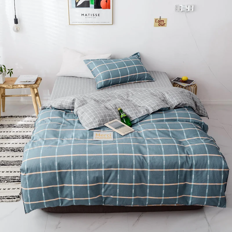 

Two-piece bed set, Nordic-style bed sheet, female student's three-piece cotton dormitory.
