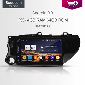 

720P DSP PX6 8" 1 din Android 9.0 Car DVD Player 4GB RAM 8 Core car radio 5.0 autoradio Glonass For Toyota Hilux 2016 2017 2018