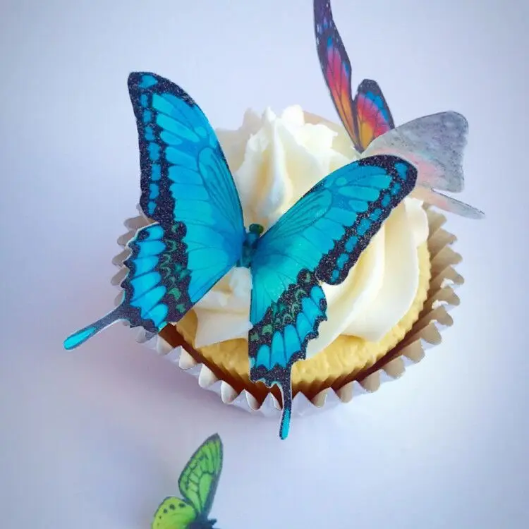 Decoration De Gateau Papillon Comestible De Paques De Grande Taille Decorations En Papier De Gaufres Pour Cupcakes Outils De Decoration De Gateaux 24 Pieces Lot Aliexpress