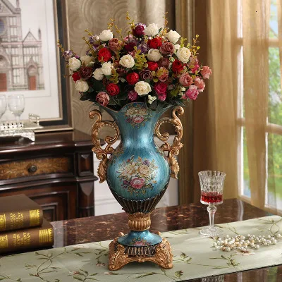 Style 23 Европейский роскошный дворец Смола ваза украшение дерево украшение домашнего декора ремесла свадебный подарок свадебный домашний декор - Цвет: Style 23