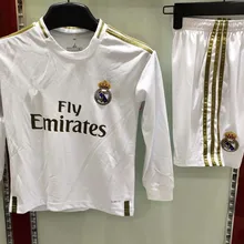 19, 20, новинка, Детская футболка с длинными рукавами и надписью «Real Madrides Soccer», Детский комплект, футболка для футбола, Детский костюм