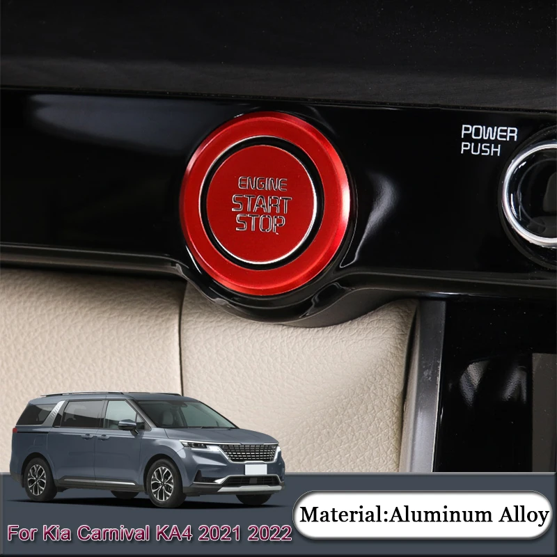 

For Kia Carnival KA4 2021 2022 Car Styling START Engine Button Cover STOP Key Ignition Switch Sequins Sticker Auto Accessories