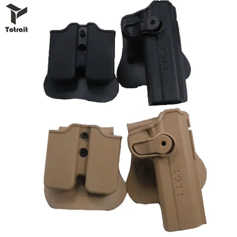 

1911 IMI Tactical Gun Holster With Magazine Pouch Military Army Black Polymer Holster Gun Case Accessories