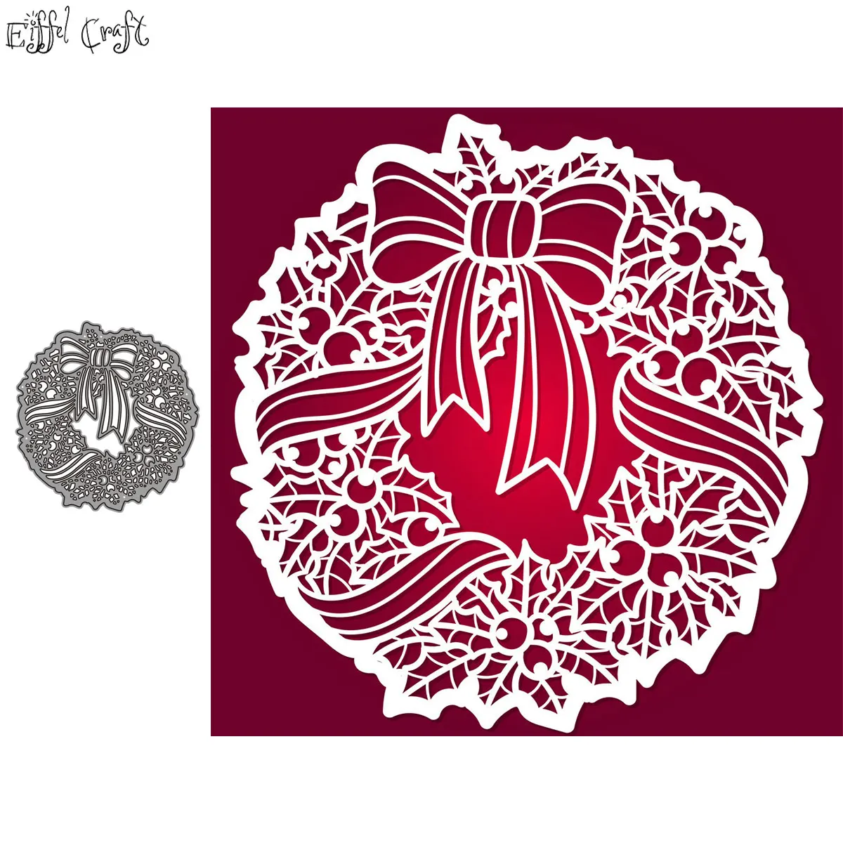 

Christmas ring paper cut metal craft dies card making Garland bow stencils diy manual scrapbooking new Embossing dies 2020
