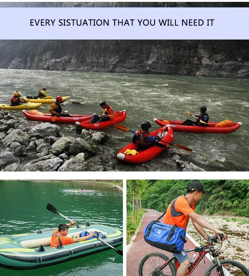 Large capacity beach waterproof bag outdoor wear-resisting navigational Travel Shoulder Bags hiking drifting backstream bag