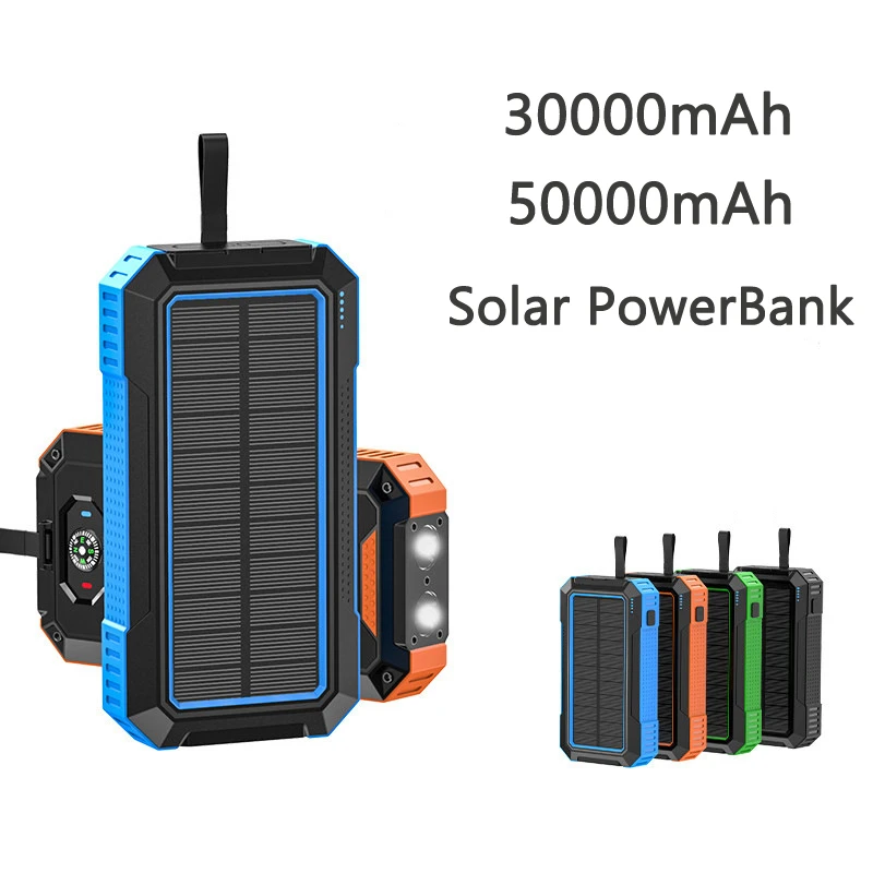 power bank power bank 50000mAh Wireless Solar Power Bank for iPhone 12 11 Huawei Xiaomi Poverbank 22.5W Fast Charger Wireless Fast Charging Powerbank usb power bank