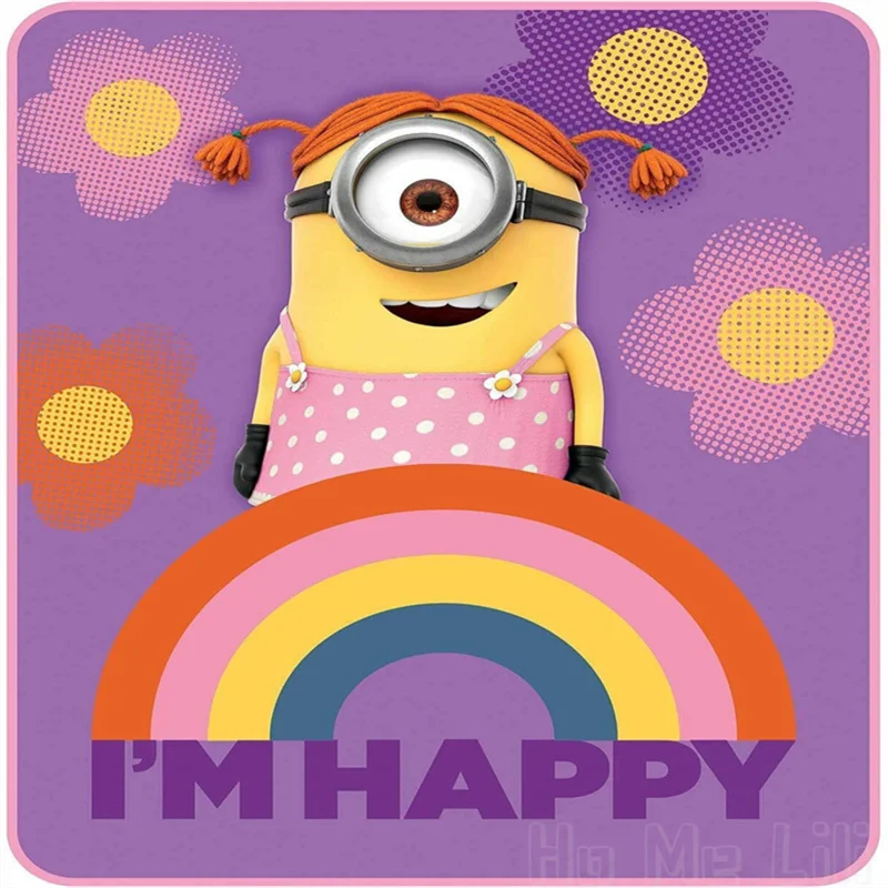 Happy Throw Coperta Di Flanella Setosa Simpatico Cartone Animato Arcobaleno Fiori Girly Bambini Amici Per Divano Divano Letto Ufficio Viaggiare Campeg