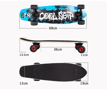 

7-tier maple single rocker tilt complete assembled ready to ride street surf Mini Fish cruiser skatepark skateboard pennyboard