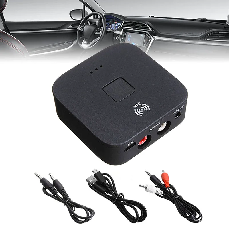 Pohiks bluetooth Receiver Audio Speakers Adapter 10 m 5.0 aptX LL RCA NFC 3.5mm Jack Aux For Car TV Speaker Auto Stream Music