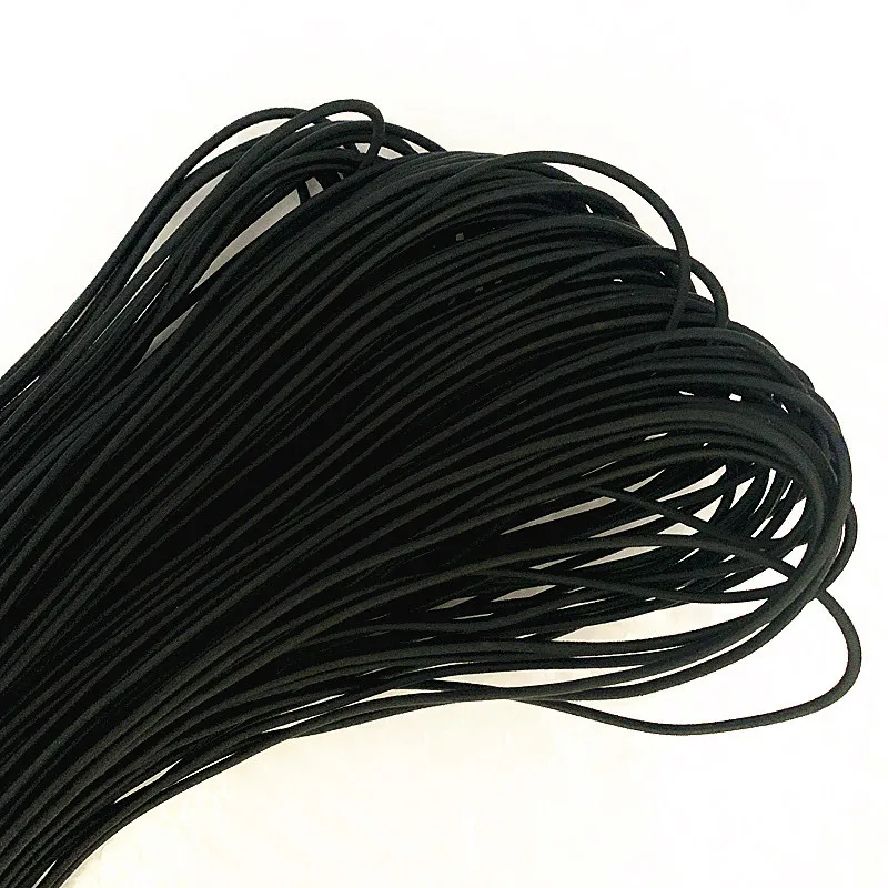 2MM Wide Round Black Elastic Cord - AliExpress