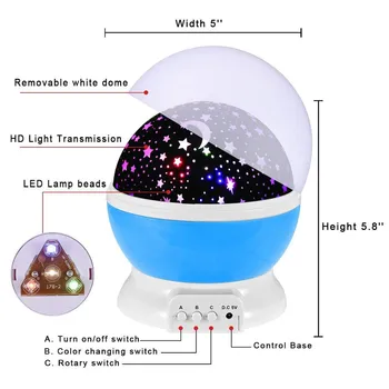 

Star projector moon Lamp starry Night Light LED star light lampara luna USB AAA battery power Bedroom Party night light for kids