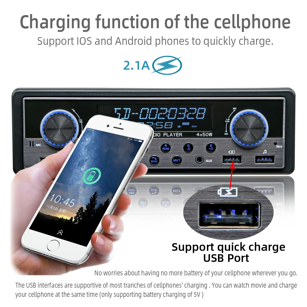 Автомобильный радиоприемник с Bluetooth автомобильный стерео радио USB ...