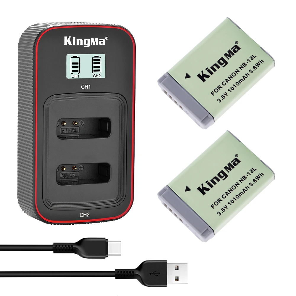 Kingma Nb-13L Batteria Lcd Dual Charger Kit Per Canon Sx620 Sx720 Sx730 Sx740 Hs G9X G7X G5X Mark Ii G1X G7X Mark Iii Camera