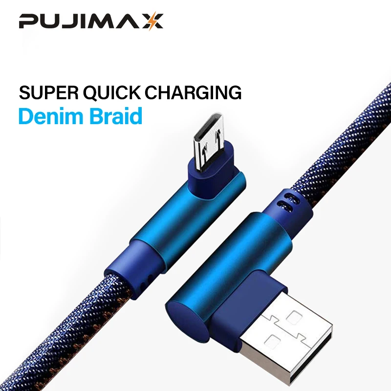 PUJIMAX джинсовый Плетеный Micro USB кабель для быстрой зарядки микрокабель для передачи данных для samsung/xiaomi/huawei/htc Android кабели для мобильных телефонов