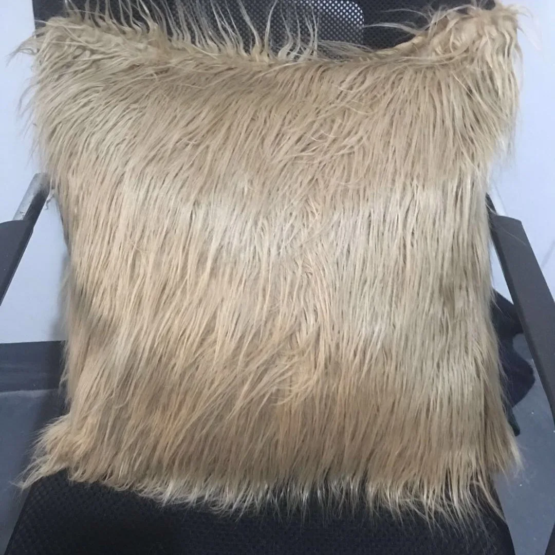 Light Khaki Nordic плюшевая подушка однотонная плюшевая подушка квадратный плюшевая пушистая фабричная Подушка домашний декор диван Мода подушка 45x45 см - Цвет: Light Khaki