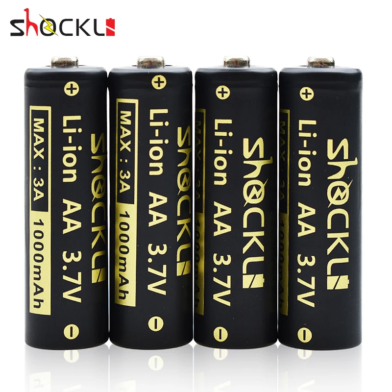 

2019 new Shockli 14500 1000mAh 3.7V li-ion rechargeable Batteries AA Battery Lithium Cell for Led Flashlight Headlamps Toys