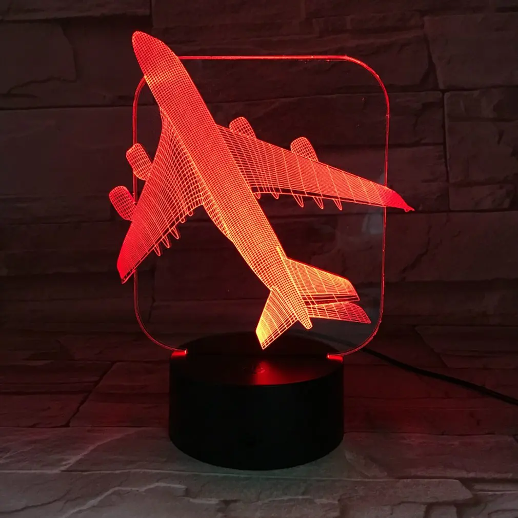 

A Generation Of 3d Night Light Colorful Civil Aircraft Crack Gradient Led Light Company Business Giftsdiscount