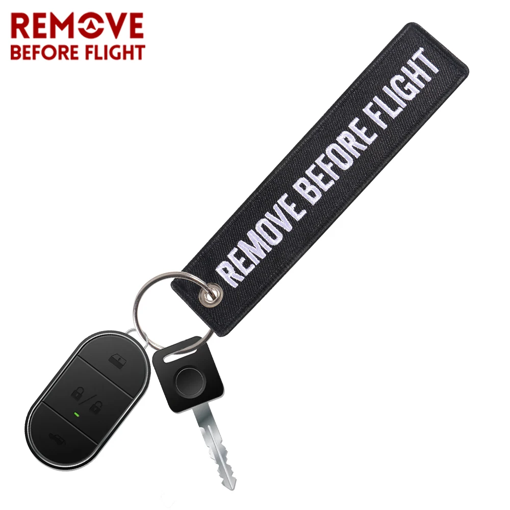 3 PCS Remove Before Flight Pilot Keychain Motorcycle Embroidery Key Chain Keyring Key Tags Label llaver For Aviation Gifts