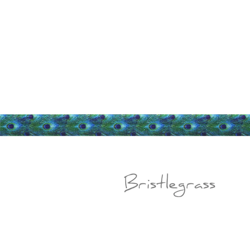 Peacock Feather BRISTLEGRASS 2 ярда 5/" 1,5 см Сова Фламинго цветочный принт враг складной над эластичными повязка из спандекса волос галстук платье с повязкой швейная отделка - Цвет: Peacock Feather
