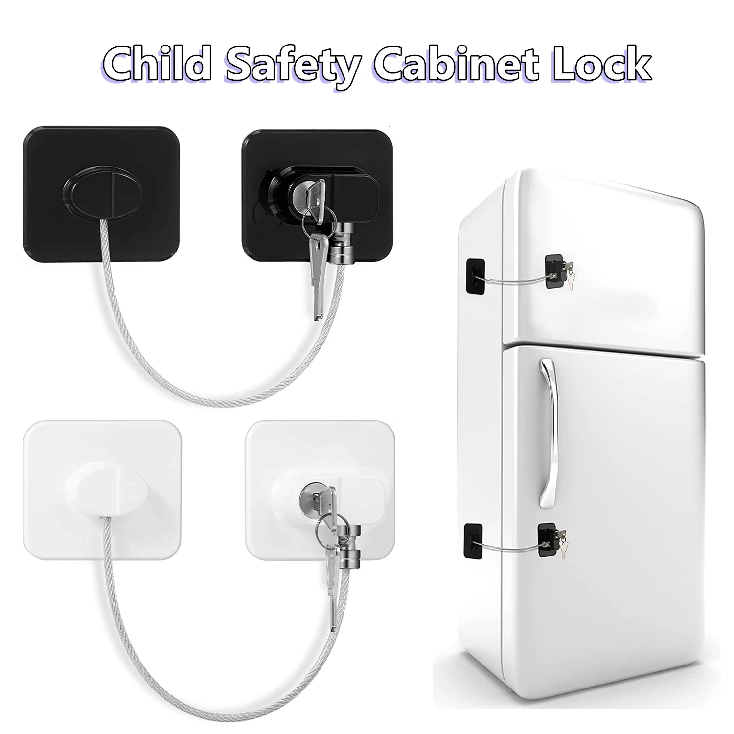 1PCS Baby Safety Refrigerator Lock With Keys or Coded Lock Infant Security Locks Sliding