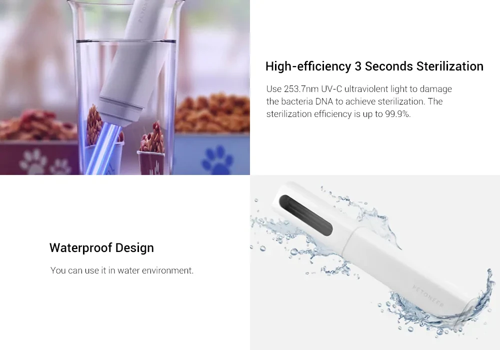 Mijia Paini уф стерилизация ручка 253,7 нм очиститель воды ручка USB перезаряжаемая уничтожает бактерии защита здоровья для домашнего офиса