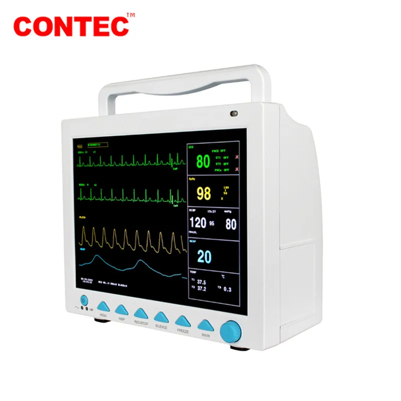 CONTEC Capnograph CO2 Monitor Vital Signs Patient Monitor 6-parameter ICU CCU Use CMS8000