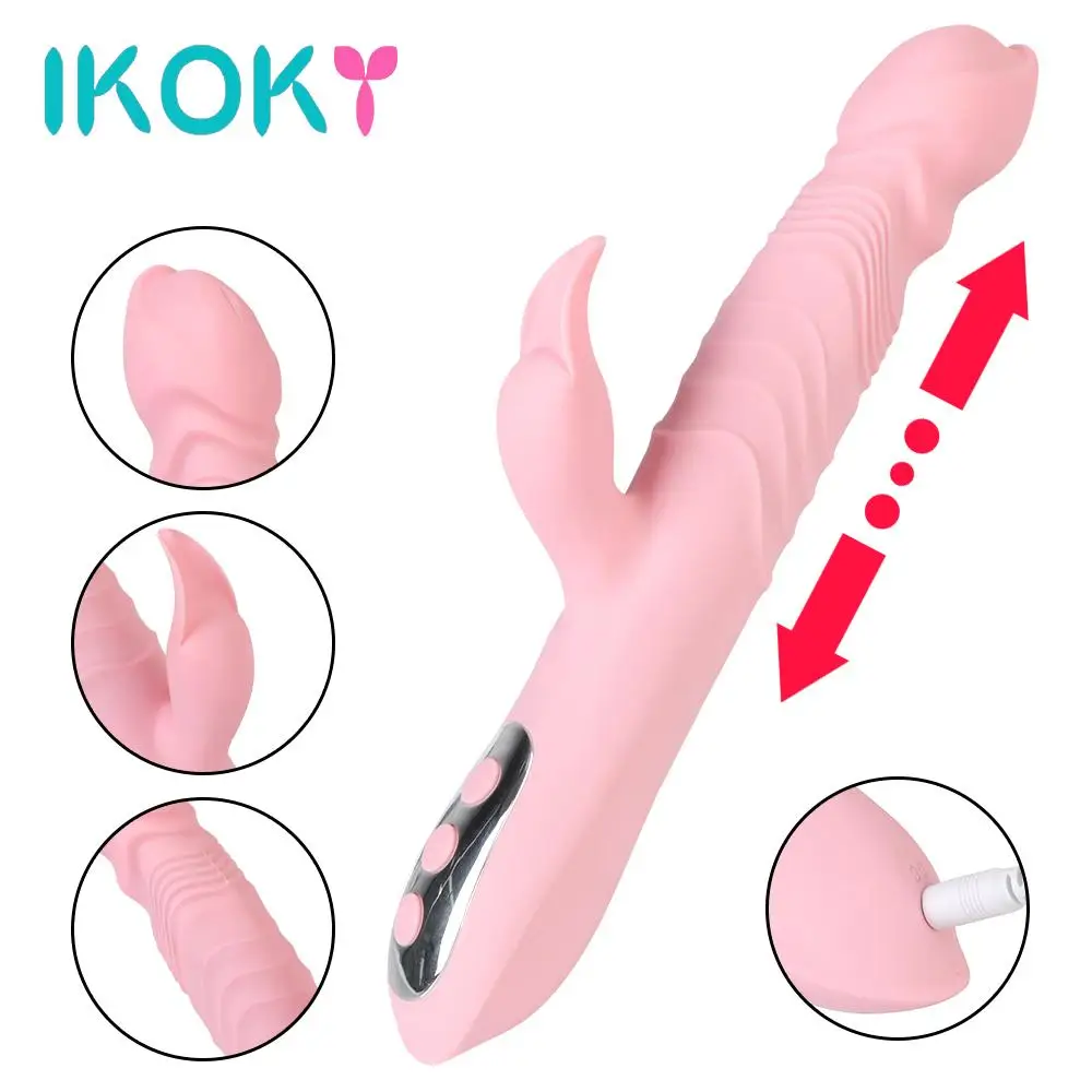 

IKOKY Heatable Telescopic Dildo Vibrator 10 Mode Female Masturbator Sex Toys for Women Vagina Clitoris Stimulation Vibrator Wand