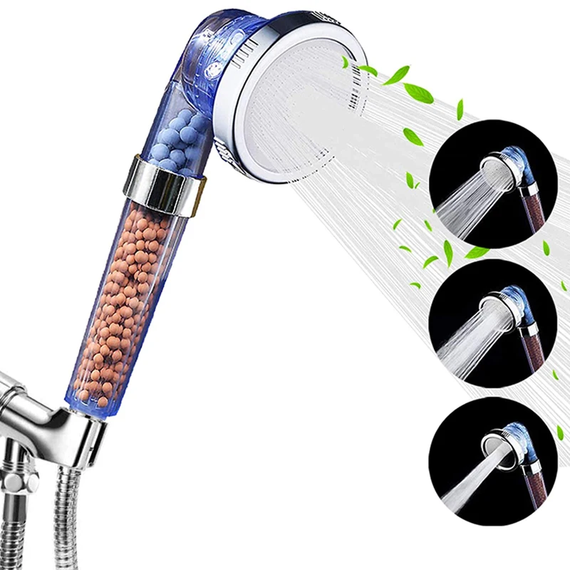 

3 Modes Bath Shower High Pressure Water Saving Showerhead Bathroom Anion Filter Shower SPA Nozzle Adjustable Jetting Shower Head