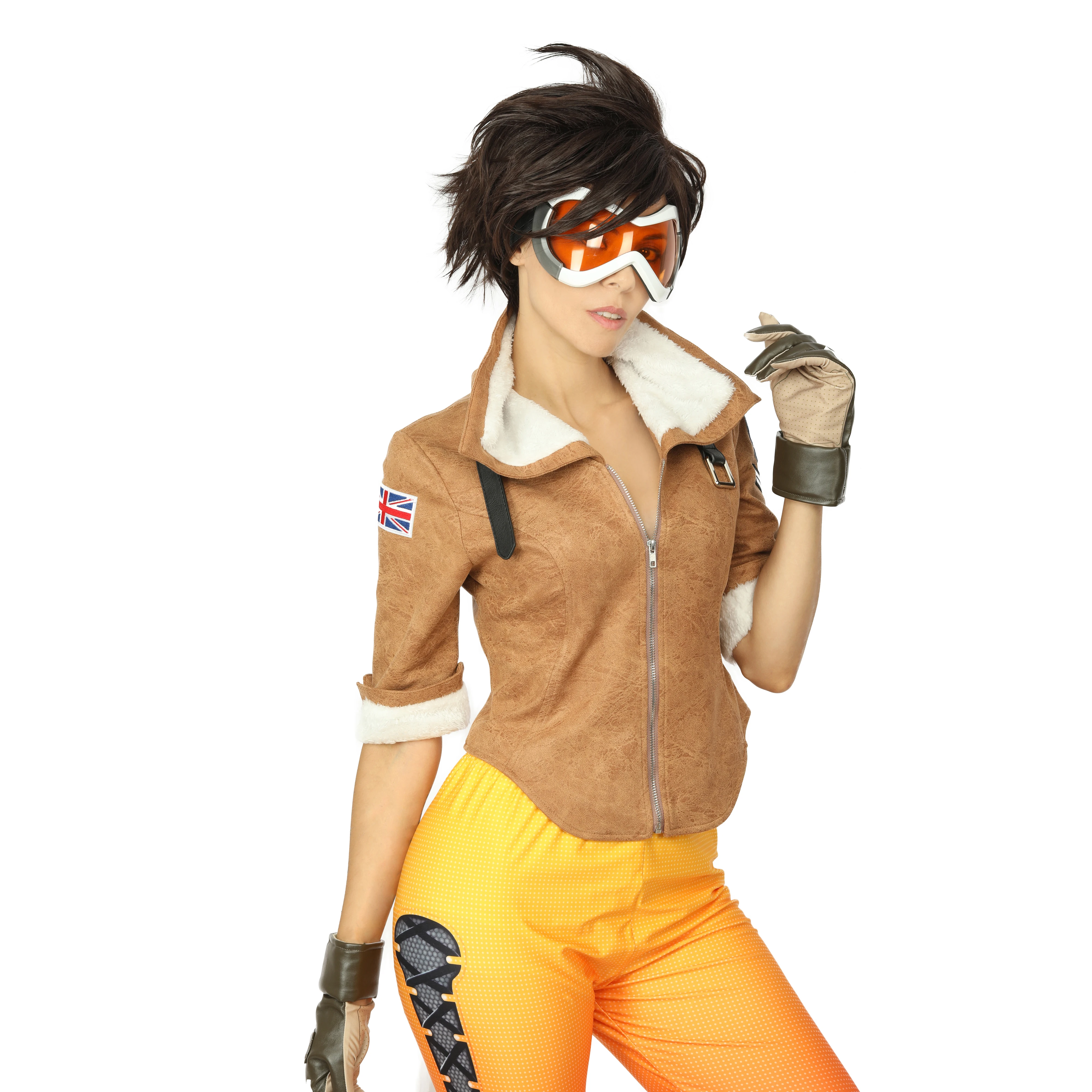 Женский костюм для косплея Lena Oxton официально лицензированный жакет Overwatch Tracer |