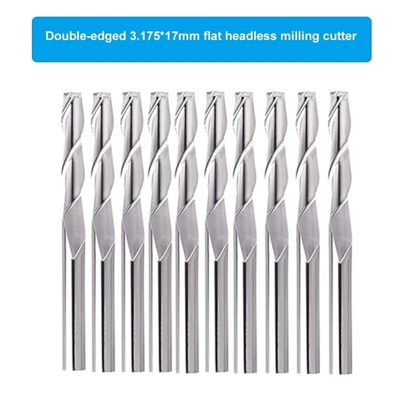 10pcs cutter 40 шт. Набор торцевых фрез 1/" хвостовик, Фрезы с ЧПУ режущий фрезерный инструмент гравировальный резак/титановое покрытие 2 флейты Фрезы с ЧПУ - Цвет: 10pcs cutter
