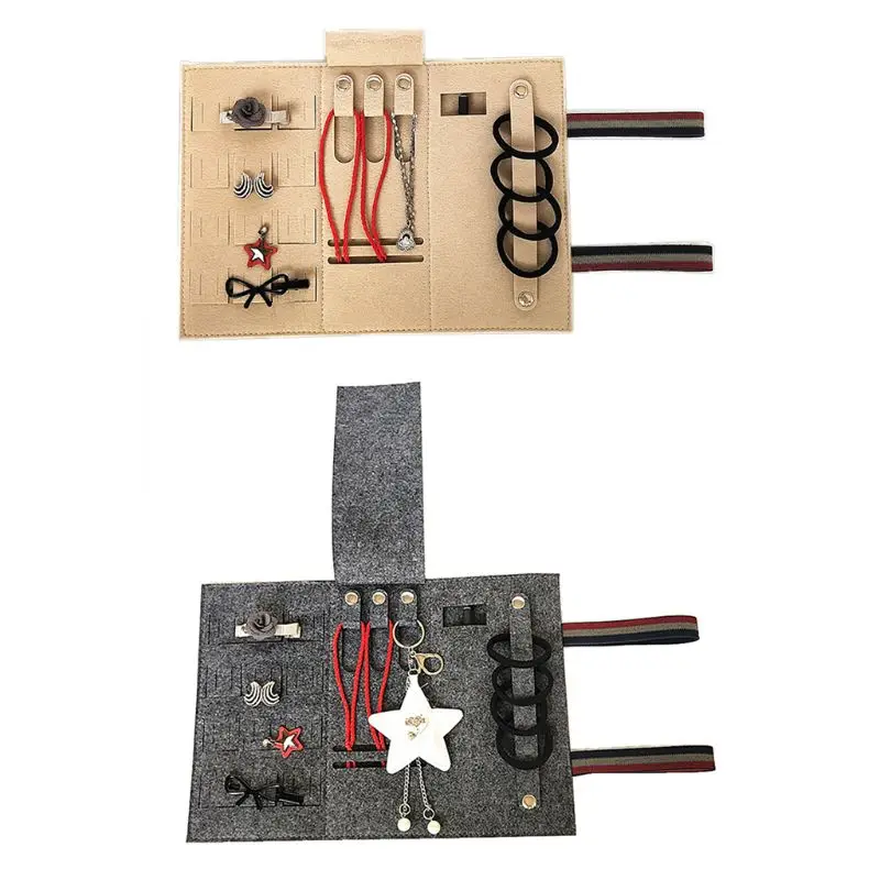Войлочный объем портативный многофункциональный отсек серьги ожерелье кольцо ювелирные изделия дорожная сумка для хранения