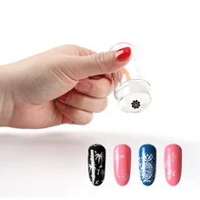 1 סט טהור ברור לבן ג 'לי ציפורניים אמנות סטמפר סיליקון פלסטיק עבור העברת נייל חותמת צלחות תמונה מגרד כלי GB-01(China)